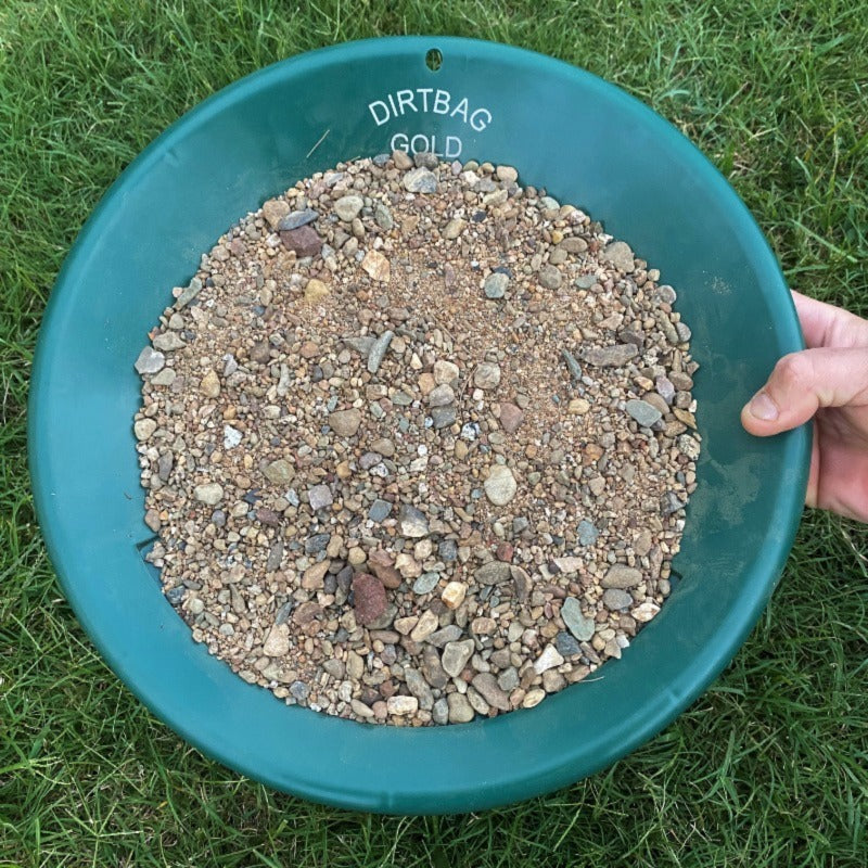 Effortlessly sift through dirt and gravel to uncover gold treasures with the reliable and easy-to-use Dirtbag Gold 15" Inch Gold Pan.